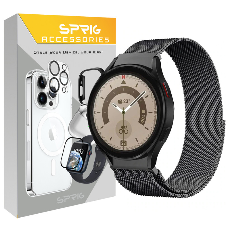 بند اسپریگ مدل Milanese مناسب برای ساعت هوشمند سامسونگ Galaxy Watch 5 40mm / Watch 5 44mm / Watch 5 Pro 45mm