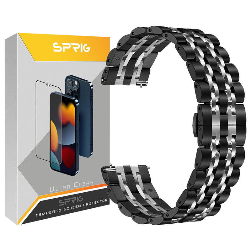 بند اسپریگ مدل 7Bid BLK مناسب برای ساعت هوشمند سامسونگ Galaxy Watch 5 40mm / Watch 5 44mm / Watch 5 Pro 45mm