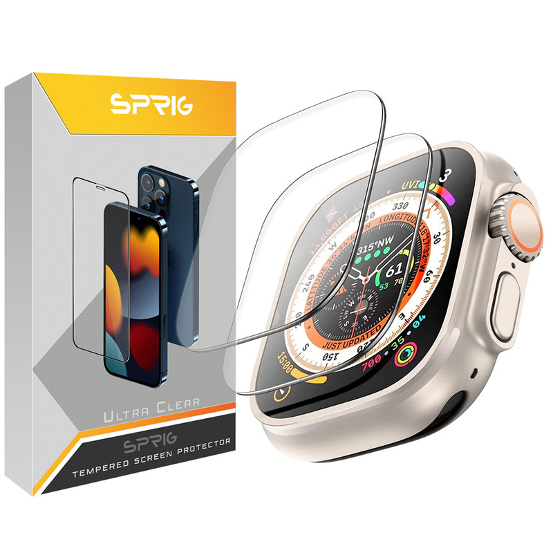 محافظ صفحه نمایش شیشه ای اسپریگ مدل SH-SPG مناسب برای ساعت هوشمند الترا N8 Ultra plus مجموعه دو عددی