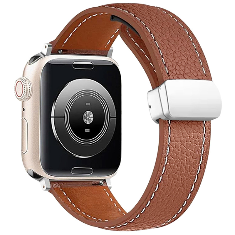 بند اسپریگ مدل Magnetic Leather SP مناسب برای اپل واچ سری Se/1/2/3/4/5/6/7/8/9 سایز 45/44 mm