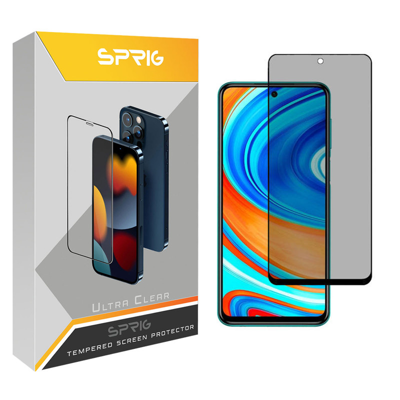 محافظ صفحه نمایش حریم شخصی اسپریگ مدل PRVSP مناسب برای گوشی موبایل شیائومی Redmi Note 9 Pro / Note 9 Pro Max