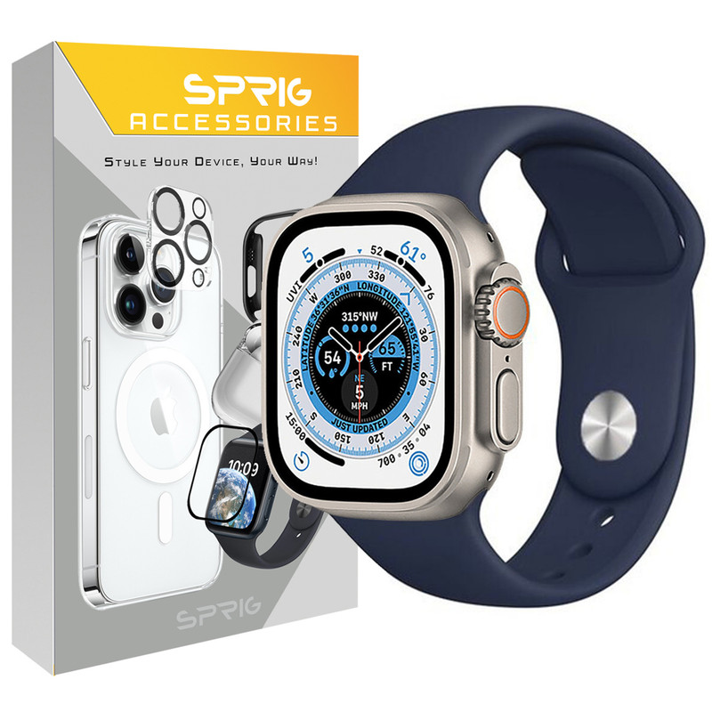 بند اسپریگ مدل Silicon مناسب برای ساعت هوشمند الترا HK 9 PRO Plus