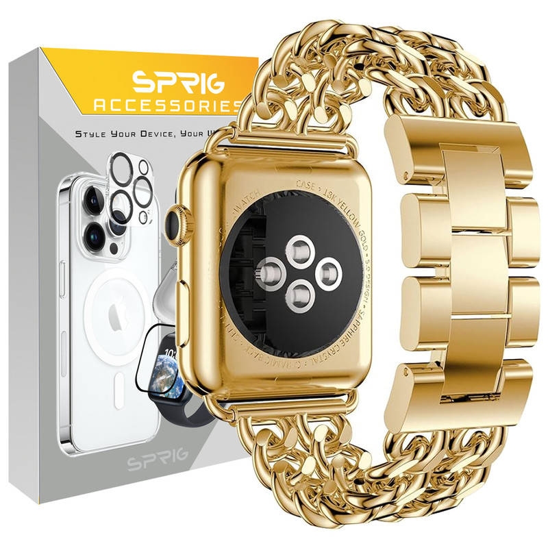 بند اسپریگ مدل Cart-2Line مناسب برای اپل واچ Series SE 2022 44mm / SE 2021 44mm / Series 5 44mm / Series 6 44mm / SE 44mm