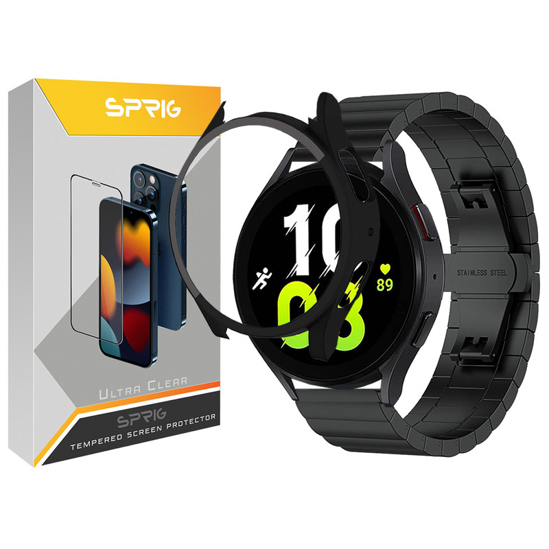 بند اسپریگ مدل Swatch مناسب برای ساعت هوشمند سامسونگ Galaxy Watch 4 44mm به همراه کاور