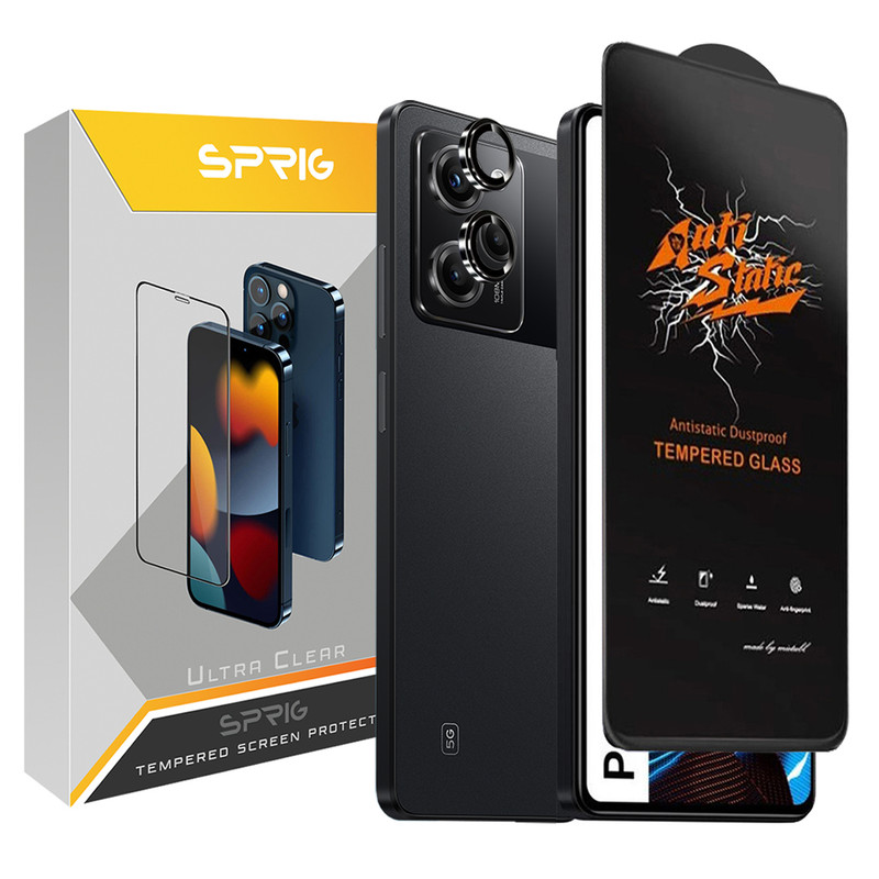 محافظ لنز دوربین اسپریگ مدل RingMetal-Antis مناسب برای گوشی موبایل شیائومی Poco X5 Pro 5G به همراه محافظ صفحه نمایش