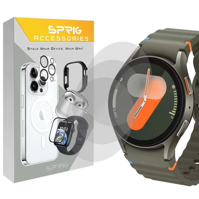 محافظ صفحه نمایش شیشه ای اسپریگ مدل SH-SP مناسب برای ساعت هوشمند سامسونگ Galaxy Watch 7 40mm مجموعه 3 عددی