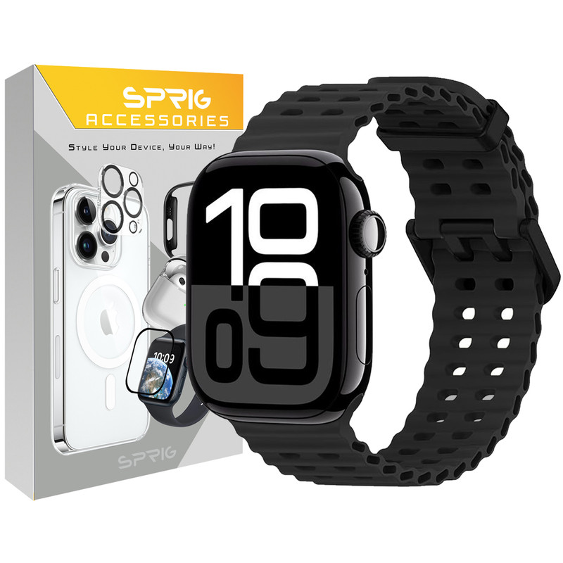 بند اسپریگ مدل Ocean BK Buckle مناسب برای ساعت هوشمند  اپل Series 10 46mm