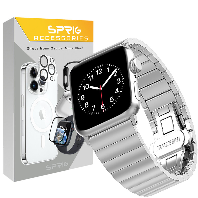 بند اسپریگ مدل Simple Link مناسب برای اپل واچ Series 1 42mm / Series 2 42mm / Series 3 42mm