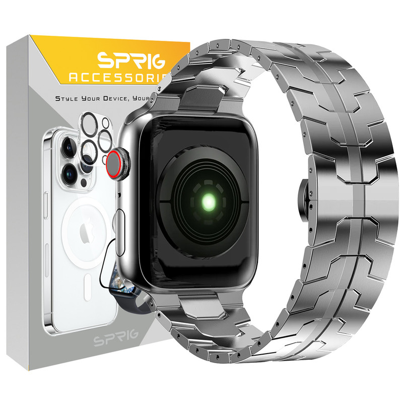 بند اسپریگ مدل Iron Man مناسب برای اپل واچ سری 7/8/9 سایز 45 میلی متری