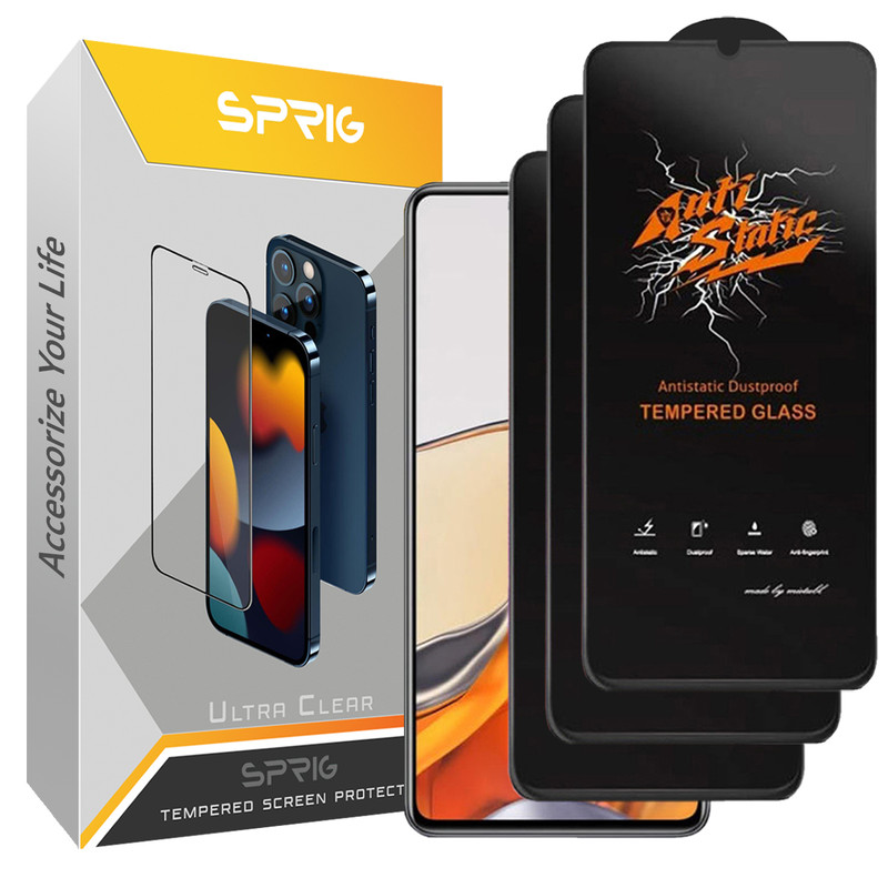 محافظ صفحه نمایش آنتی استاتیک اسپریگ مدل Antistatic_MTB مناسب برای گوشی موبایل سامسونگ Galaxy A20 / A30 / A50 / A30s / A50s بسته سه عددی