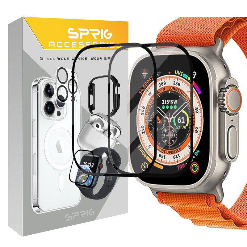 محافظ صفحه نمایش اسپریگ مدل SH-FULL مناسب برای اپل واچ Ultra 49mm / Ultra 2 49mm بسته دو عددی