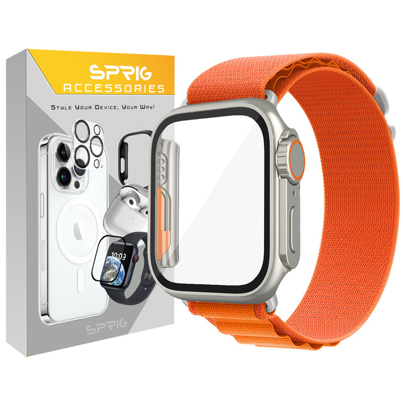 بند اسپریگ مدل MX Alpine مناسب برای اپل واچ سری SE2021/7/8 سایز 45 میلی متری به همراه کاور