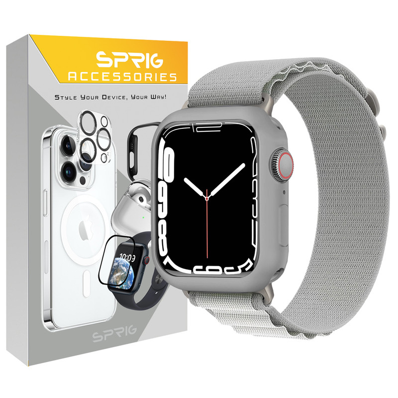 بند اسپریگ مدل AlpineSET-GRY مناسب برای اپل واچ Ultra / Ultra 2 49mm به همراه کاور