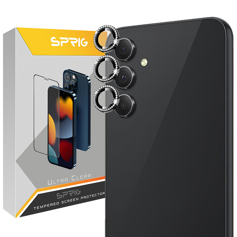 محافظ لنز دوربین اسپریگ مدل Ring metal Diamond مناسب برای گوشی موبایل سامسونگ Galaxy A54 5G