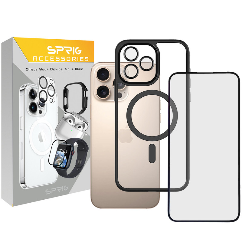 کاور اسپریگ مدل BRD Magsafe-Ring مناسب برای گوشی موبایل اپل Iphone 16 Pro max به همراه محافظ صفحه نمایش و محافظ لنز