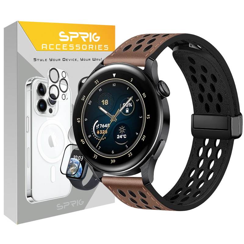 بند اسپریگ مدل NK Leather Magnet TW مناسب برای ساعت هوشمند هپی تاچ K59 Pro / K56 Pro Ultra