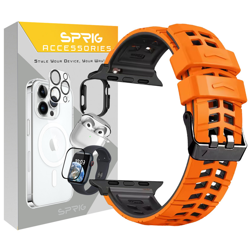 بند اسپریگ مدل Rebit Silicone مناسب برای ساعت هوشمند اپل سری Se/1/2/3/4/5/6/7/8/9 سایز 42/44/45 میلی متری