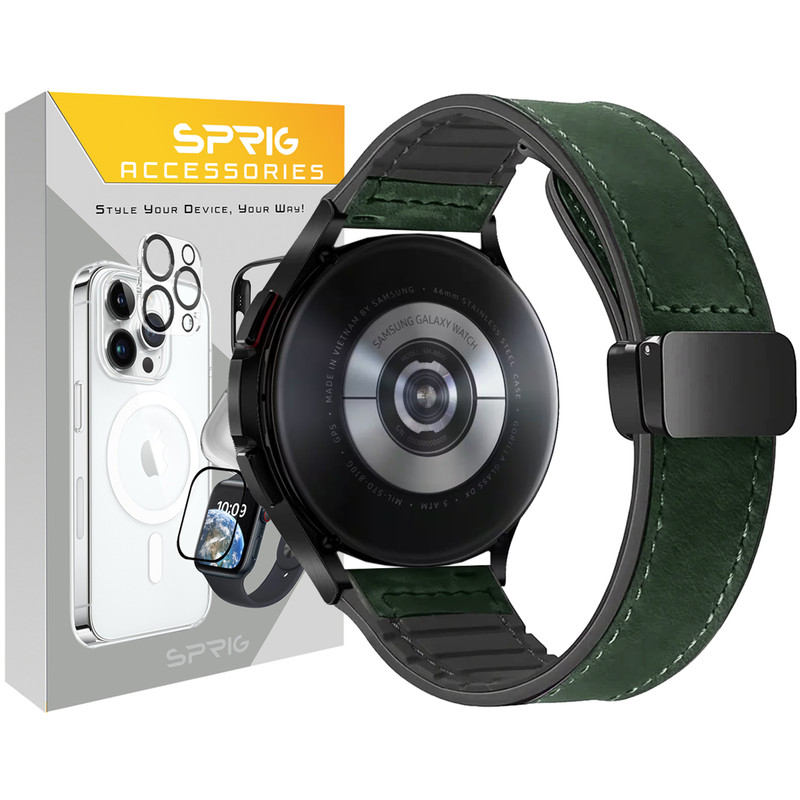 بند اسپریگ مدل SIC Magnetic Leather مناسب برای ساعت هوشمند سامسونگ Galaxy watch 6 40mm / 6 44mm / 6 classic 43mm / 6 classic 47mm