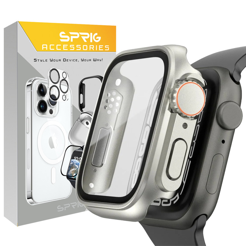 کاور اسپریگ مدل Ultra Transform مناسب برای اپل واچ Series SE 2022 Aluminum Case 44mm / SE 2021 Aluminum Case 44mm / Series 5 44mm / Series 6 44mm / SE 44mm به همراه محافظ صفحه نمایش
