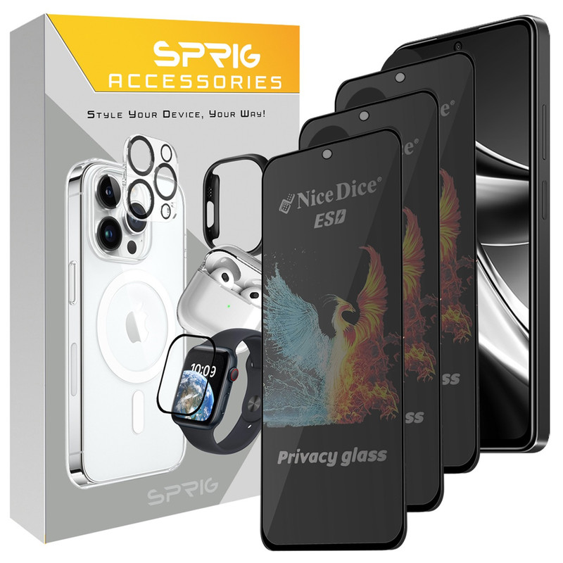 محافظ صفحه نمایش حریم شخصی اسپریگ مدل PRV3 NICED مناسب برای گوشی موبایل شیائومی Redmi Note 12 Pro 5G / Redmi Note 12 Pro Plus بسته سه عددی