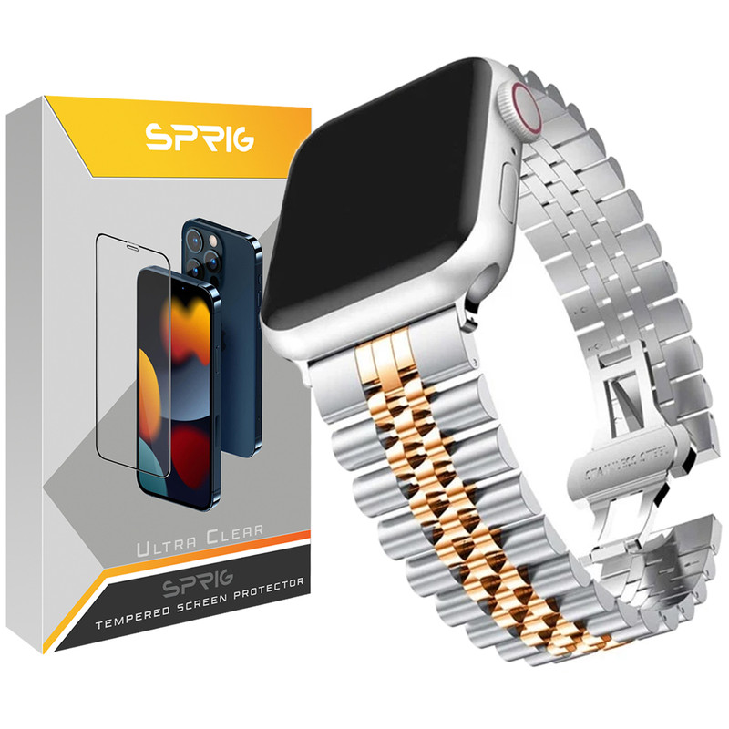 بند اسپریگ مدل RLX مناسب برای اپل واچ سایز 42 / 44 / 45 / 49 میلی متری