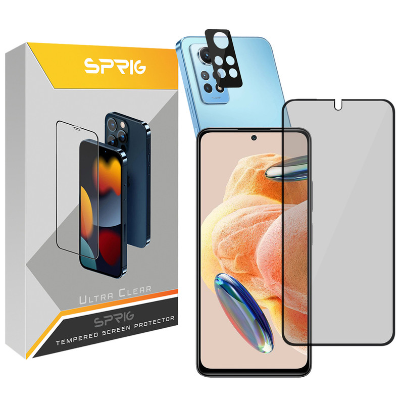 محافظ لنز دوربین اسپریگ مدل 3D-PRV مناسب برای گوشی موبایل شیائومی Redmi Note 12 Pro 4G به همراه محافظ صفحه نمایش 