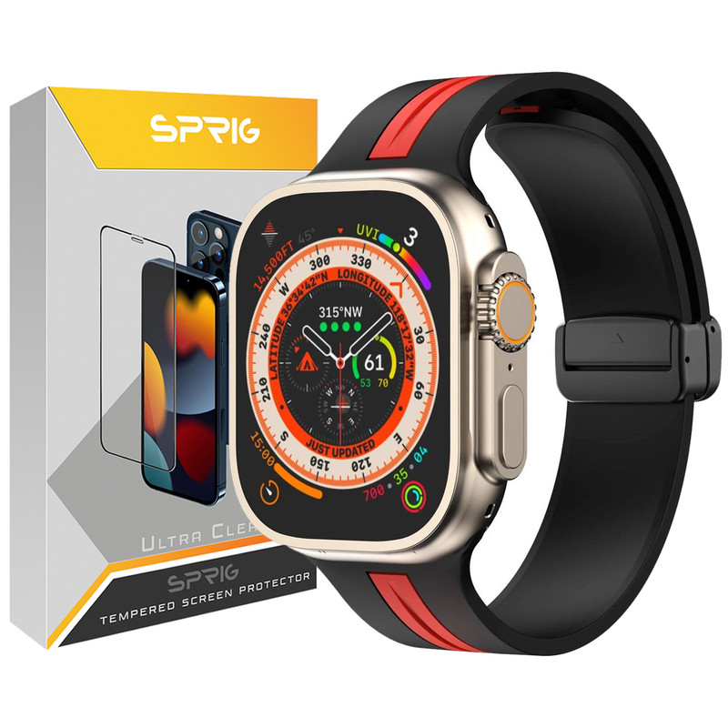 بند اسپریگ مدل New Version Sic Dual color مناسب برای اپل واچ 42 / 44 / 45 / 49 میلی متر