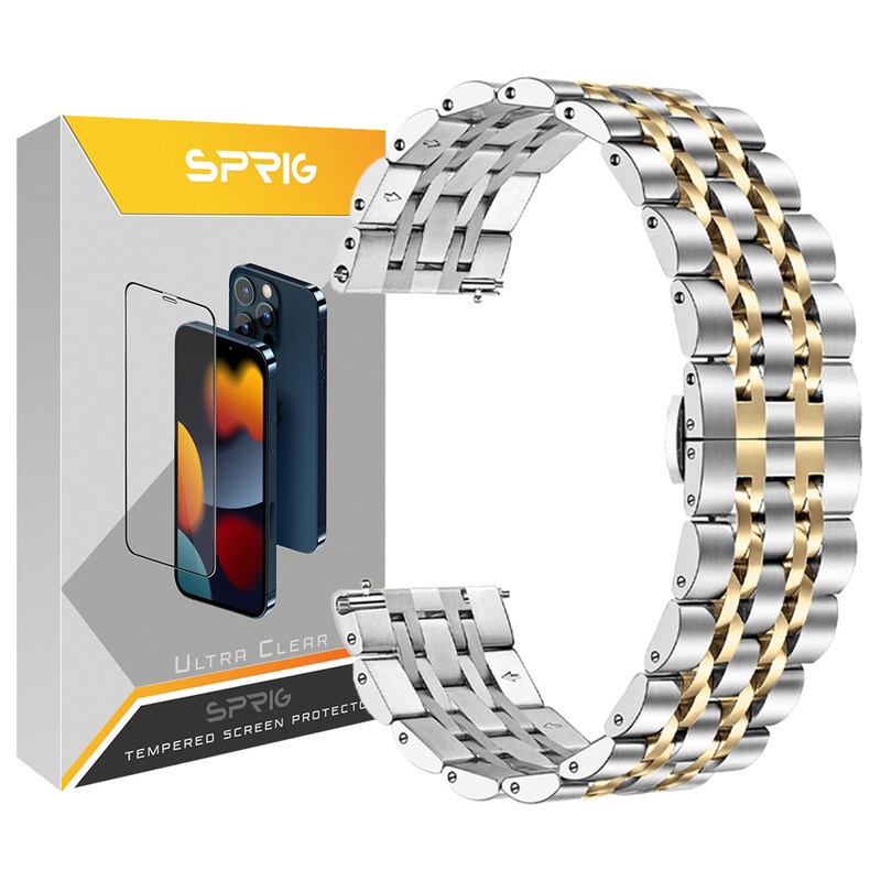 بند اسپریگ مدل 7Bid SLV مناسب برای ساعت هوشمند سامسونگ Galaxy Watch 5 40mm / Watch 5 44mm / Watch 5 Pro 45mm