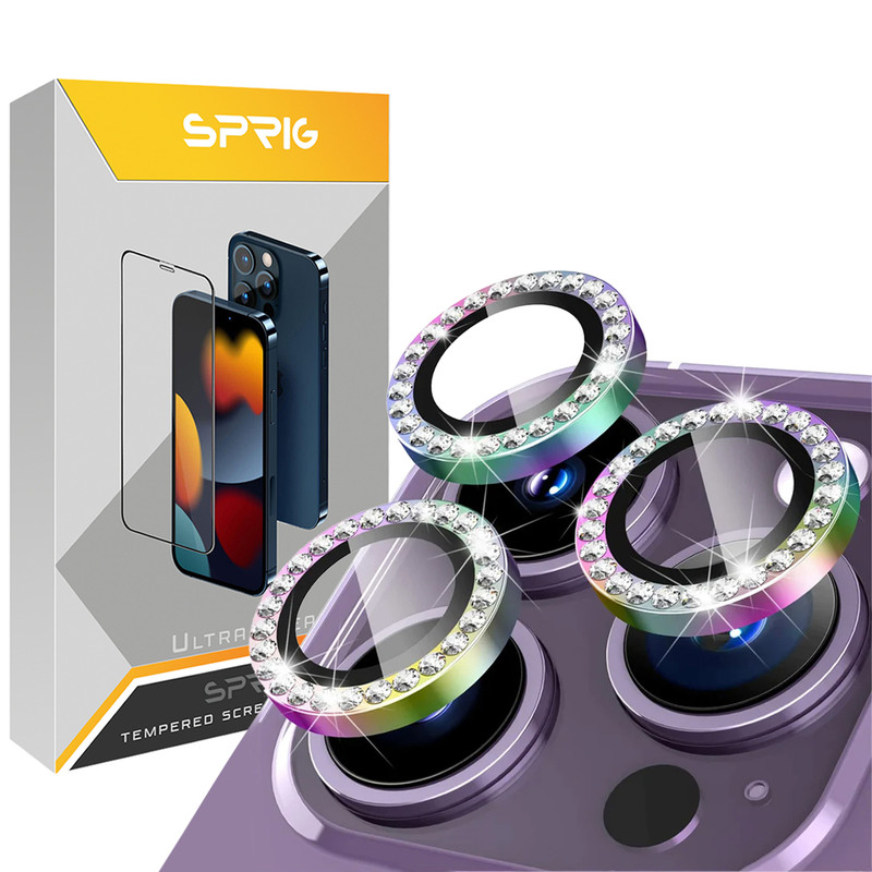 محافظ لنز دوربین اسپریگ مدل Ring metal Diamond مناسب برای گوشی موبایل اپل Iphone 12 Pro Max
