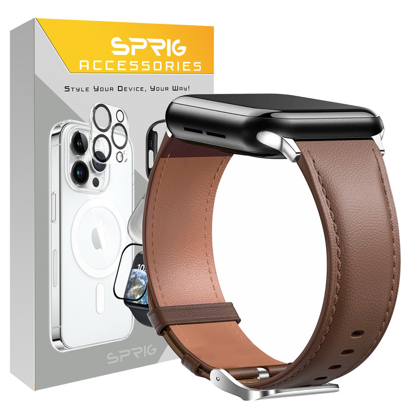 بند اسپریگ مدل Leather GIN مناسب برای اپل واچ سری 4/5/6/Se سایز 44 میلی متری