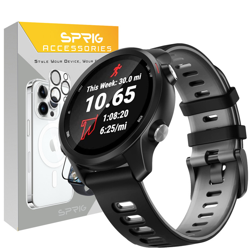 بند اسپریگ مدل Hike BL-Gray مناسب برای ساعت هوشمند سامسونگ Galaxy Watch 4/5/6 size 40/43/44/46/47mm