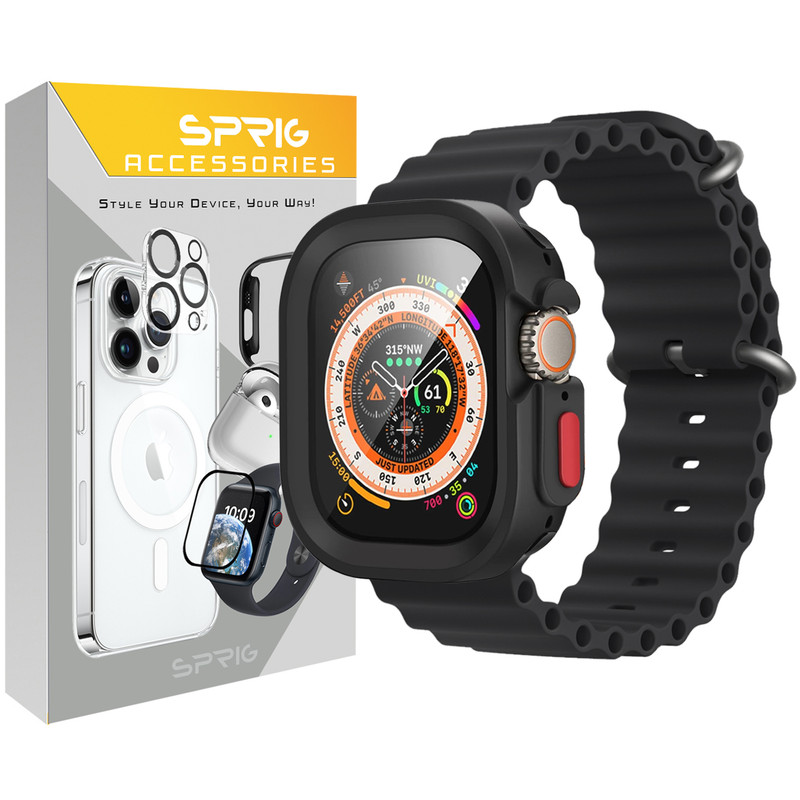 بند اسپریگ مدل Ocean Amizze مناسب برای اپل واچ Ultra 2 49 / Ultra 49mm به همراه کاور
