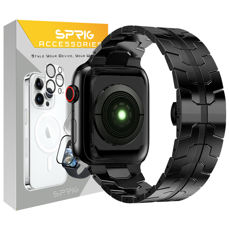 بند اسپریگ مدل Iron Man مناسب برای اپل واچ Series 7 Aluminum 45mm / Series 8 Aluminum 45mm / Series 9 Aluminum 45mm