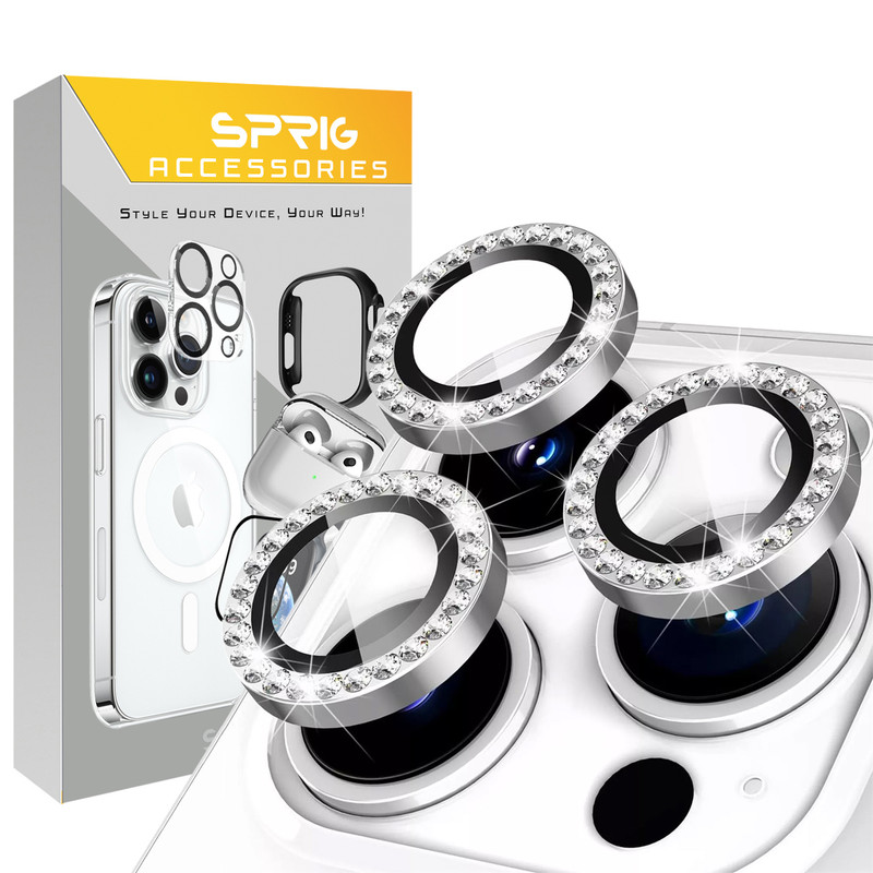 محافظ لنز دوربین اسپریگ مدل Ring Metal Shine مناسب برای گوشی موبایل اپل Iphone 15 Pro/15 Pro Max