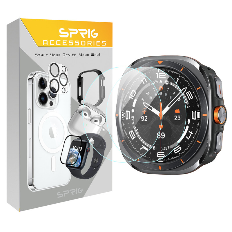 محافظ صفحه نمایش شیشه ای اسپریگ مدل SPG مناسب برای ساعت هوشمند سامسونگ Galaxy watch 7 Ultra بسته دو عددی