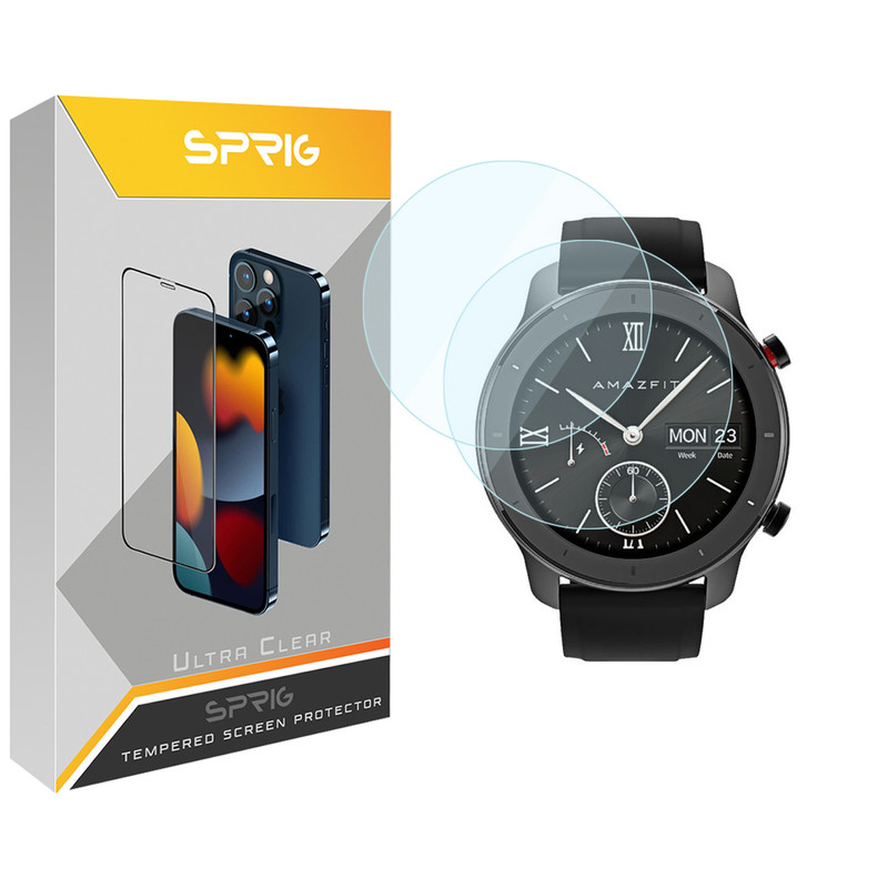 محافظ صفحه نمایش شیشه ای اسپریگ مدل SPG مناسب برای ساعت هوشمند امیزفیت GTR 42mm بسته دو عددی