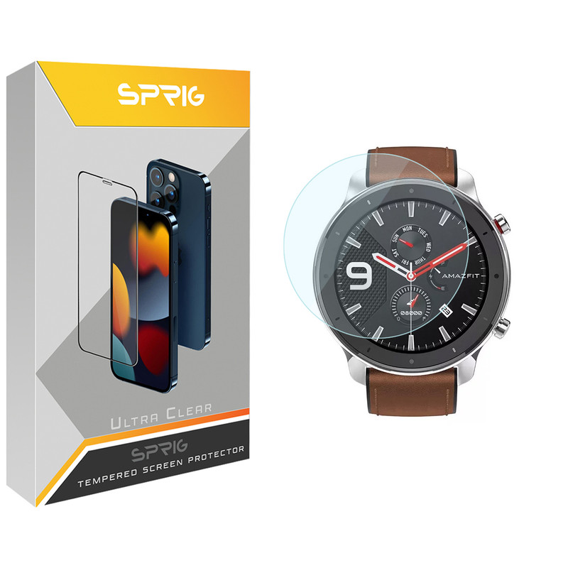 محافظ صفحه نمایش شیشه ای اسپریگ مدل SPG مناسب برای ساعت هوشمند امیزفیت GTR 47mm