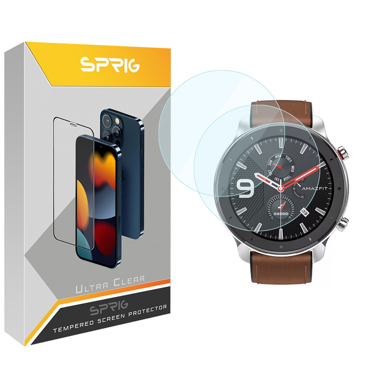 محافظ صفحه نمایش شیشه ای اسپریگ مدل SPG مناسب برای ساعت هوشمند امیزفیت GTR 47mm بسته دو عددی