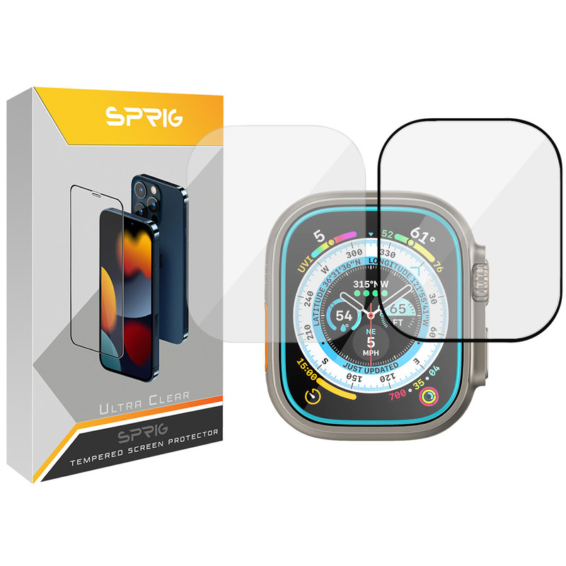 محافظ صفحه نمایش شیشه ای اسپریگ مدل SH-Pmma-SPG مناسب برای ساعت هوشمند الترا X8 ultra مجموعه دو عددی
