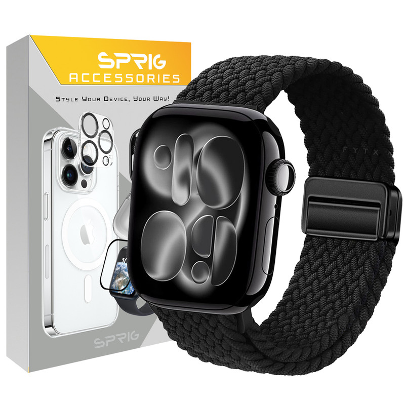 بند اسپریگ مدل Braided Solo Magnet مناسب برای اپل واچ 46 میلی متری سری 11