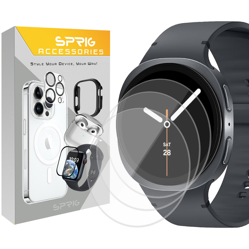 محافظ صفحه نمایش اسپریگ مدل SH-SPG مناسب برای ساعت هوشمند سامسونگ Galaxy Watch 8 44mm مجموعه 3 عددی