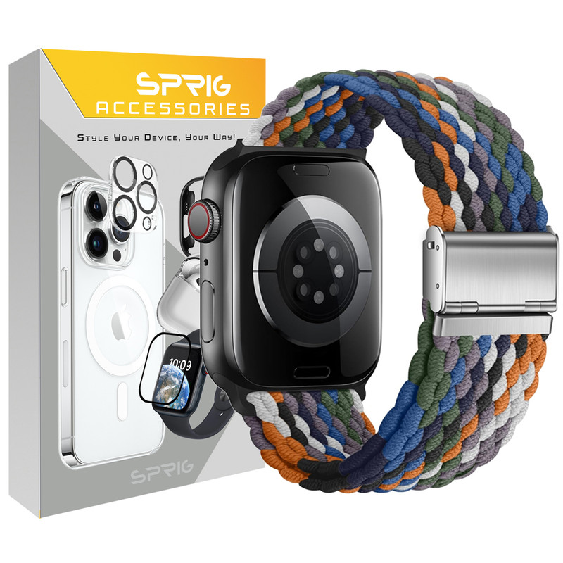بند اسپریگ مدل Braided SGK مناسب برای اپل واچ سری 7/8/9 سایز 41 میلی متری 