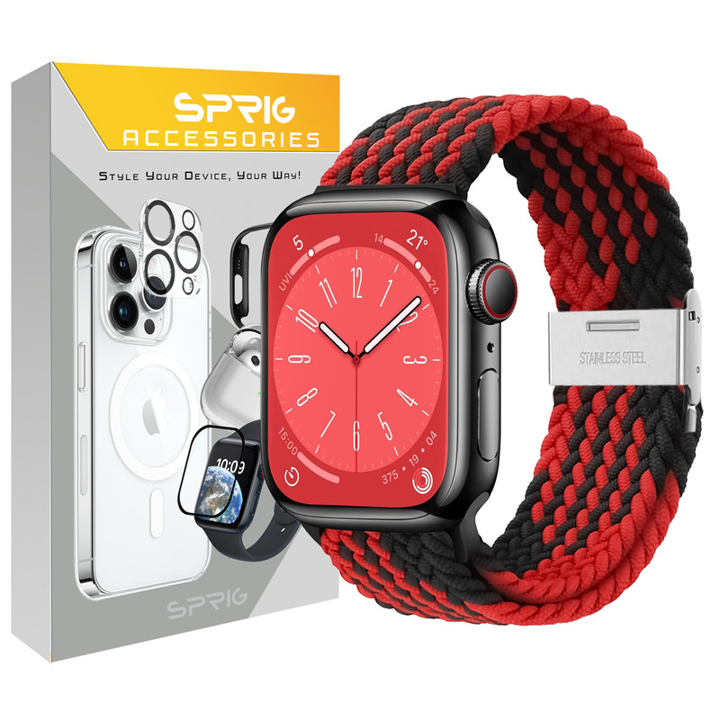 بند اسپریگ مدل Braided SGK مناسب برای اپل واچ Series SE 2022 40mm / SE 2021 40mm / Series 5 40mm / Series 6 40mm / Series 4 40mm 