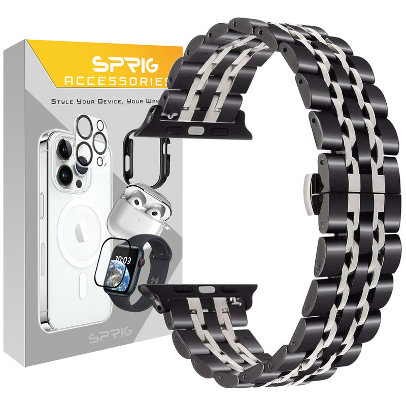 بند اسپریگ مدل 7Bead BK مناسب برای اپل واچ سری 1/2/3 سایز 42 میلی متری