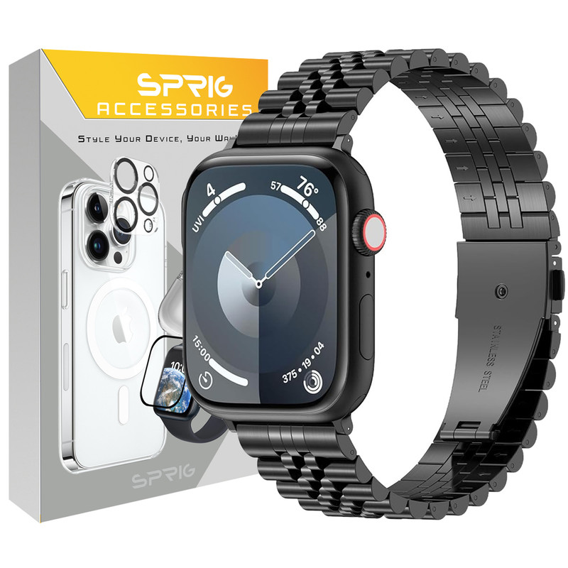 بند اسپریگ مدل 5Bead RLX مناسب برای اپل واچ Series SE 2022 Aluminum Case 40mm / SE 2021 Aluminum Case 40mm / Series 5 40mm / Series 6 40mm / Series 4 40mm