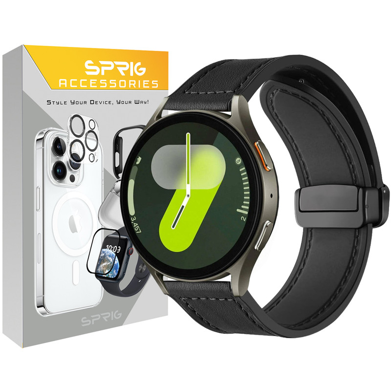 بند اسپریگ مدل SIC Magnetic Leather مناسب برای ساعت هوشمند سامسونگ Galaxy Watch 4 40mm /44mm /Classic 46mm / Watch 5 40mm / 44mm / 45mm / Watch 6 40mm / 44mm / Classic 43mm / Classic 47mm