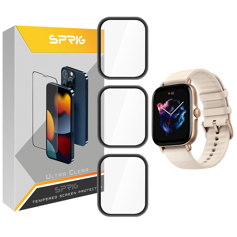 محافظ صفحه نمایش نانو اسپریگ مدل SPG مناسب برای ساعت هوشمند امیزفیت GTS 3 بسته سه عددی