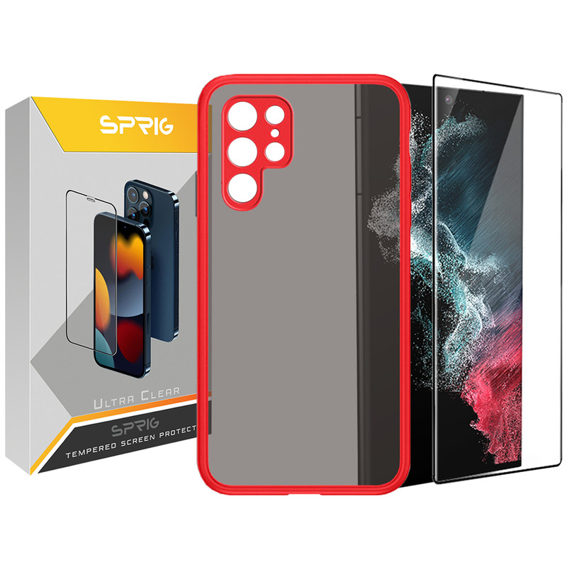 کاور اسپریگ مدل Full-PSHT مناسب برای گوشی موبایل سامسونگ Galaxy S22 Ultra به همراه محافظ صفحه نمایش