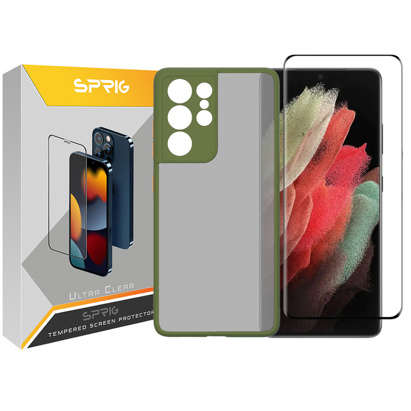 کاور اسپریگ مدل Full-PSHT مناسب برای گوشی موبایل سامسونگ Galaxy S21 Ultra به همراه محافظ صفحه نمایش