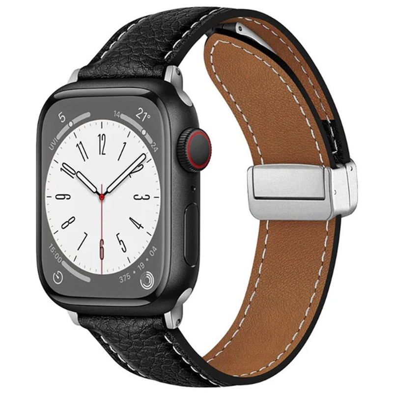 بند اسپریگ مدل Magnetic Leather SP مناسب برای اپل واچ Series 9 45mm 